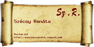 Szécsy Renáta névjegykártya